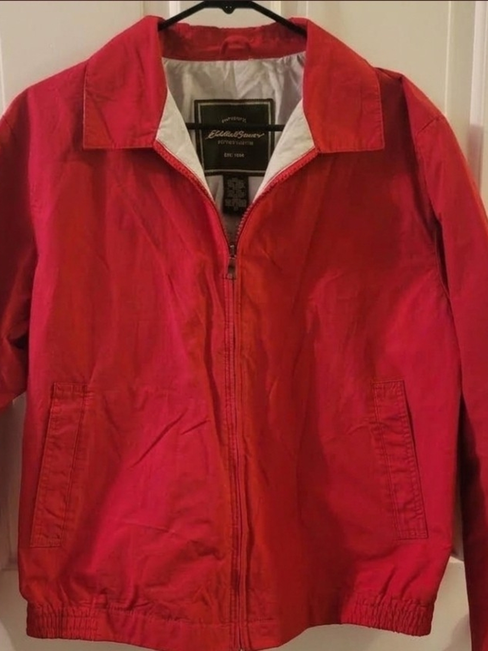 Eddie Bauer Women's Bright Red Zip-Up Bomber Jacket